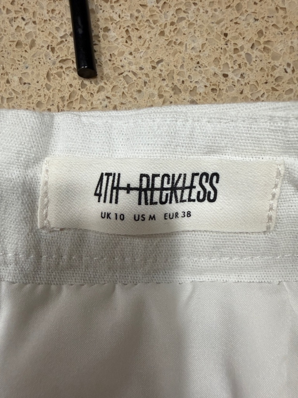 4th + Reckless White Midi Skirt Size M Linen Blend - Picture 4 of 6